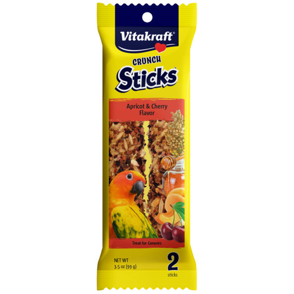 VTK 31695 - CRUNCH STICKS APRICOT & CHERRY FLAVOR FOR CONURES - 3.5OZ