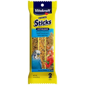 VTK 41643 - CRUNCH STICKS VARIETY PACK BANANA APPLE HERB FOR PARAKEETS - 2.9OZ