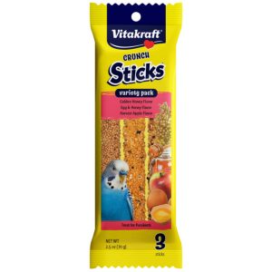 VTK 59433 - CRUNCH STICKS VARIETY PACK HONEY EGG APPLE FLAVOR FOR PARAKEETS - 2.5OZ