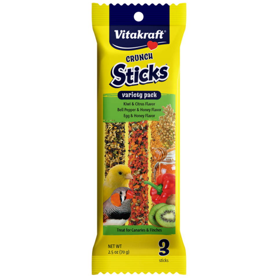 VTK 41646 - CRUNCH STICKS VARIETY PACK EGG KIWI PEPPER FOR CANARIES AND FINCHES - 2.5OZ