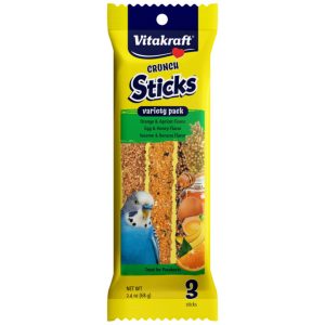 VTK 59432 - CRUNCH STICKS VARIETY PACK ORANGE EGG BANANA FLAVOR FOR PARAKEETS - 2.4OZ