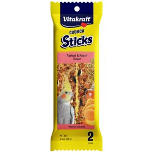 VTK 59452 - CRUNCH STICKS APRICOT & PEACH FLAVOR FOR COCKATIELS - 3.5OZ